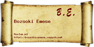 Bozsoki Emese névjegykártya